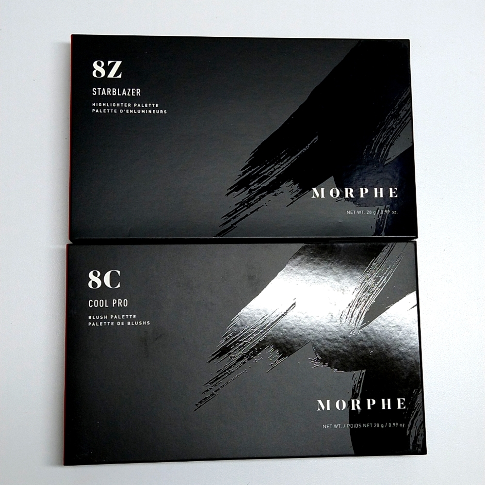 MORPHE 8Z STARBLAZER HIGHLIGHTER PALETTE + MORPHE 8C COOL PRO BLUSH PALETTE